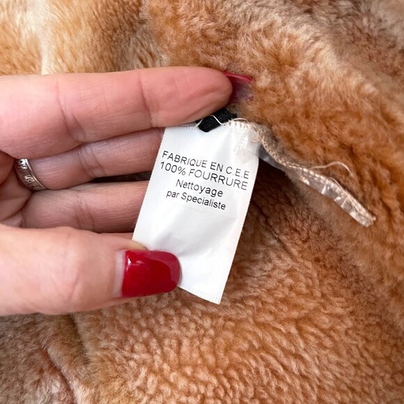 Vintage KRYOS Paris Shearling Sheepskin Coat with Fox Collar and panels IT 40 - Picture 8 of 13